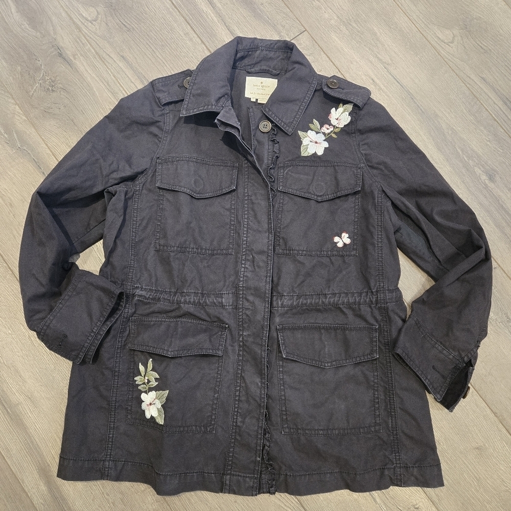 Kate Spade Floral Army Anorak Utility Jacket